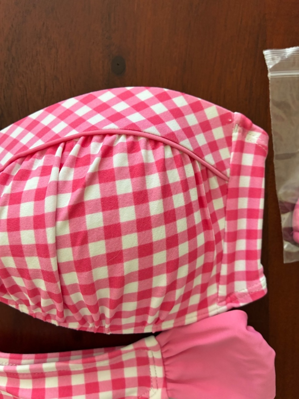 Lauren James pink gingham two piece bikini swimsuit L - Picture 3 of 14